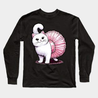 Cute Cat in Tutu Ballet Dancing Funny Ballet Long Sleeve T-Shirt